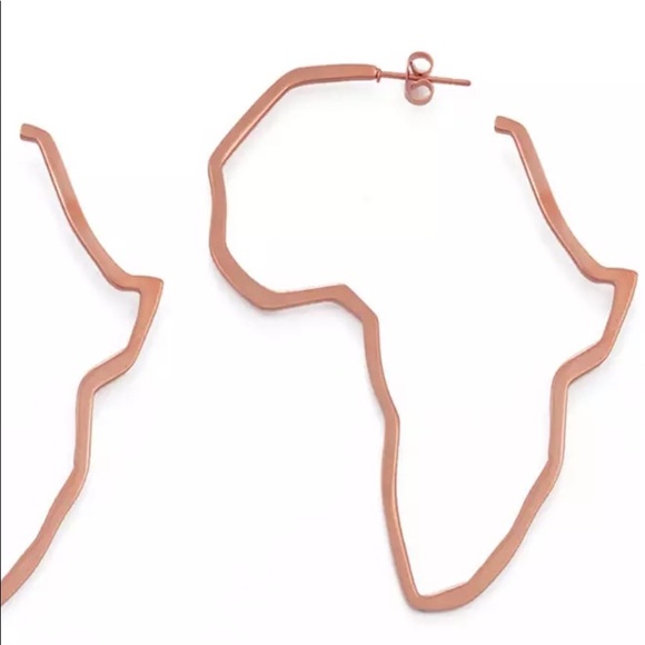 11cm Africa Shaped hoop earrings - Picture 6 of 8